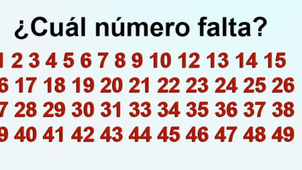 ¿Podrás encontrar el número que falta en tan sólo 10 segundos?