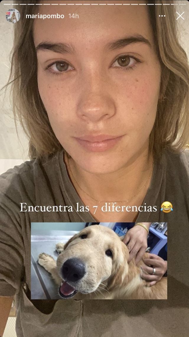 Selfie compartido por María Pombo en sus stories de Instagram.