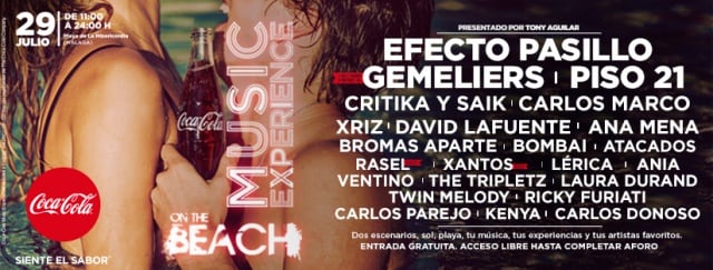 Cartel del Coca Cola Music Experience on the Beach