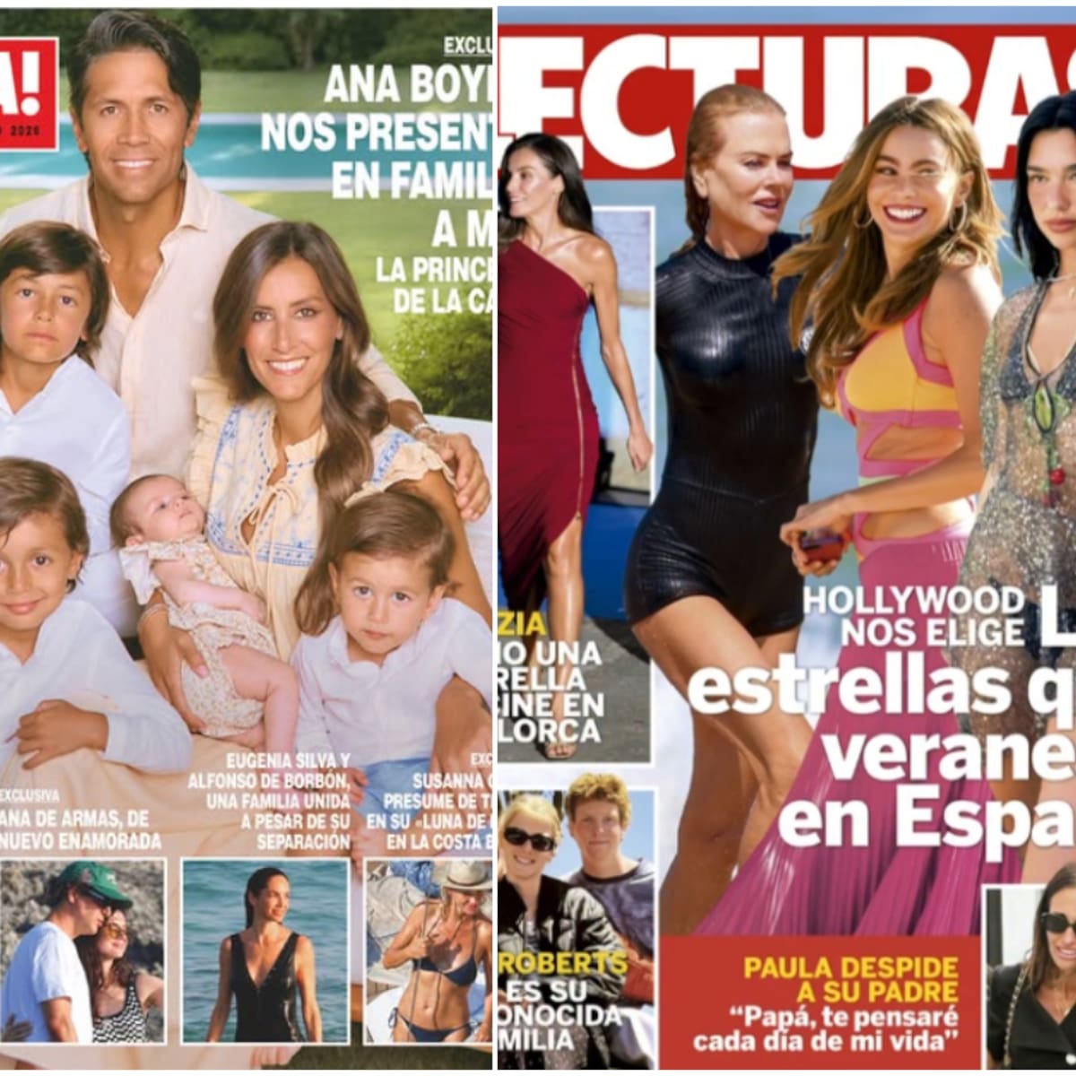 Las portadas de las revistas del corazón del miércoles 5 de agosto: Paula Echevarría, la reina Letizia y Ana de Armas