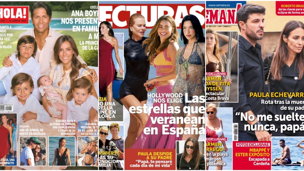 Las portadas de las revistas del corazón de hoy, miércoles 5 de agosto: Paula Echevarría, la reina Letizia y Ana de Armas