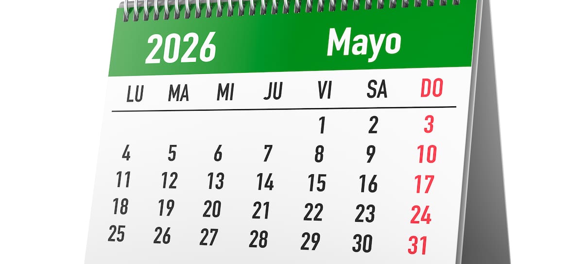 Calendario de mayo 2026