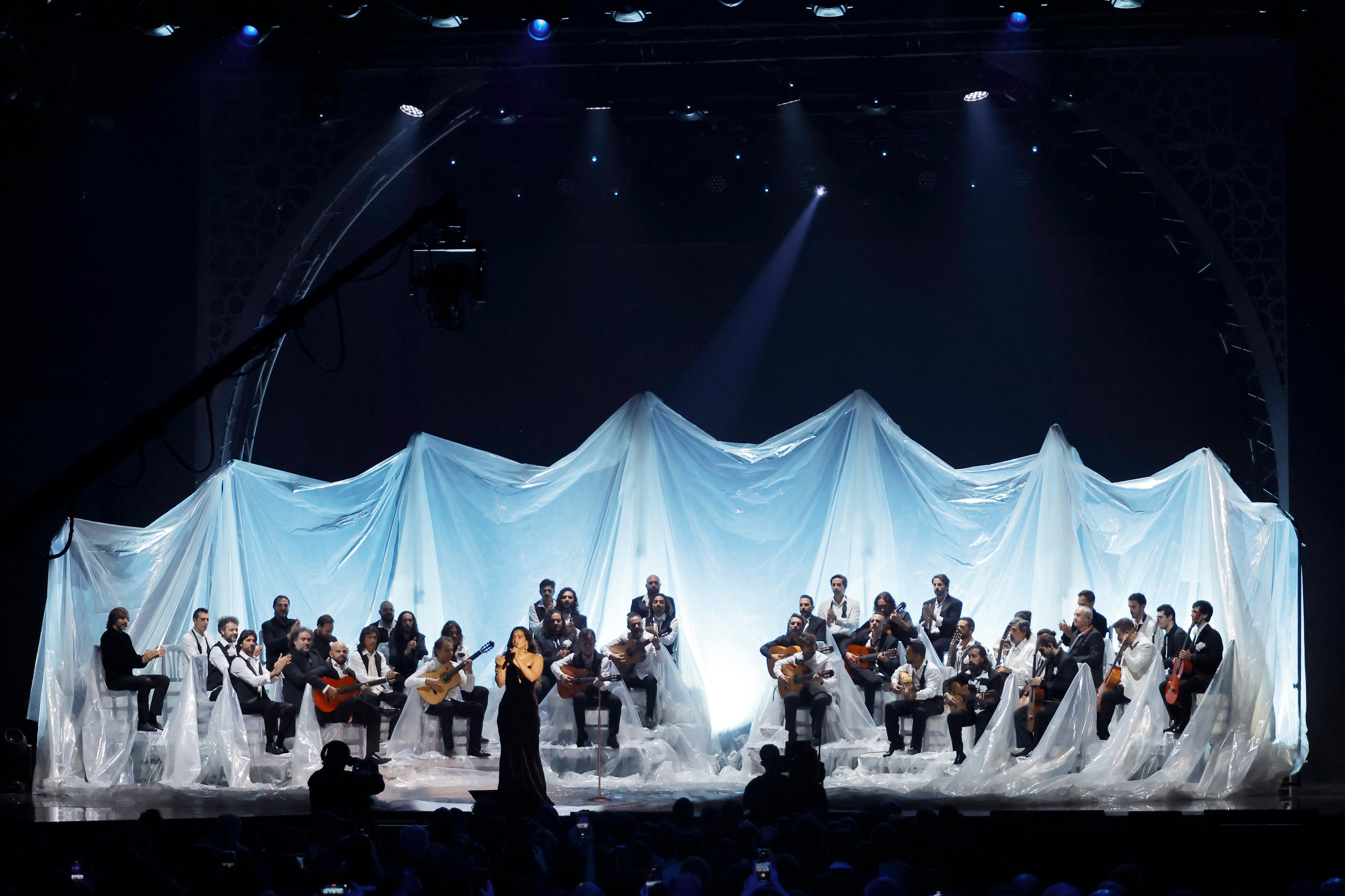 SEVILLE, SPAIN - NOVEMBER 16: Rosalía performs onstage during The 24th Annual Latin Grammy Awards on November 16, 2023 in Seville, Spain. (Photo by Kevin Winter/Getty Images for Latin Recording Academy)