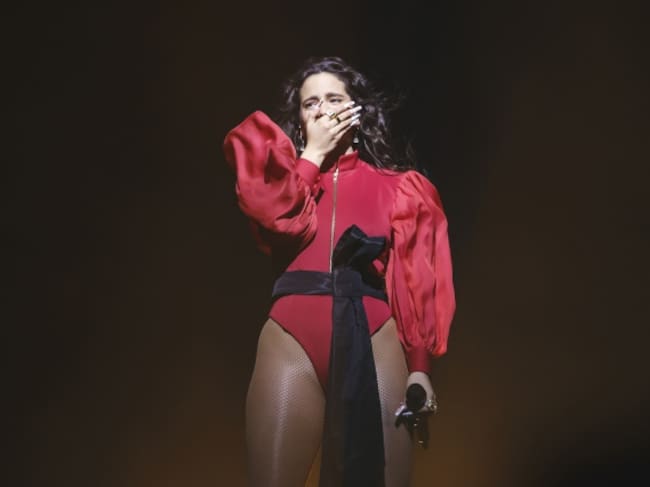 Rosalia, emocionada durante su concierto en casa.