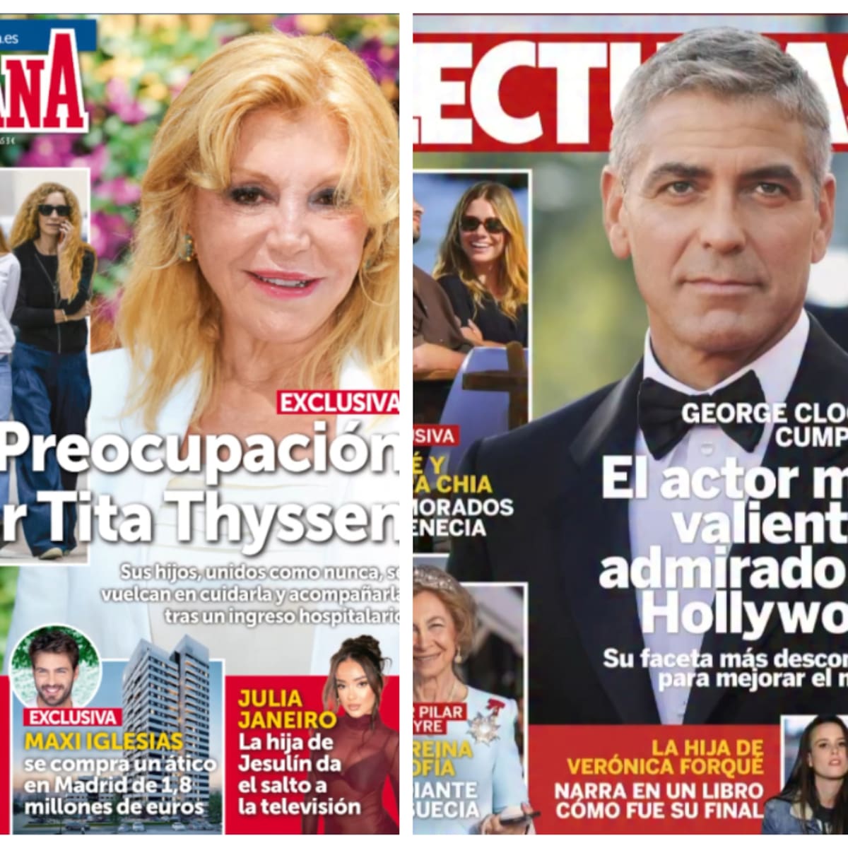 Estas son las portadas de las revistas del corazón del miércoles 6 de mayo: Julia Janeiro, Tita Thyssen y Maxi Iglesias