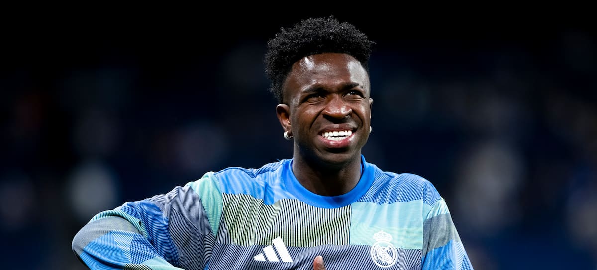 Vinicius Jr, en el partido del Real Madrid contra el Oviedo al que asistió Virginia Fonseca un día antes de anunciar su ruptura.