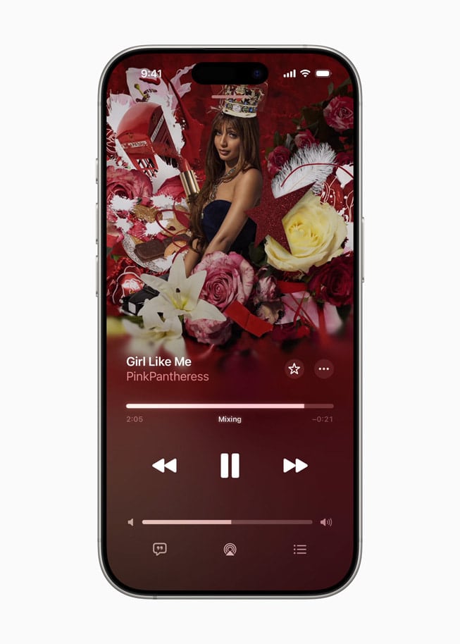 Captura de pantalla para ilustrar cómo funciona AutoMix de Apple Music.