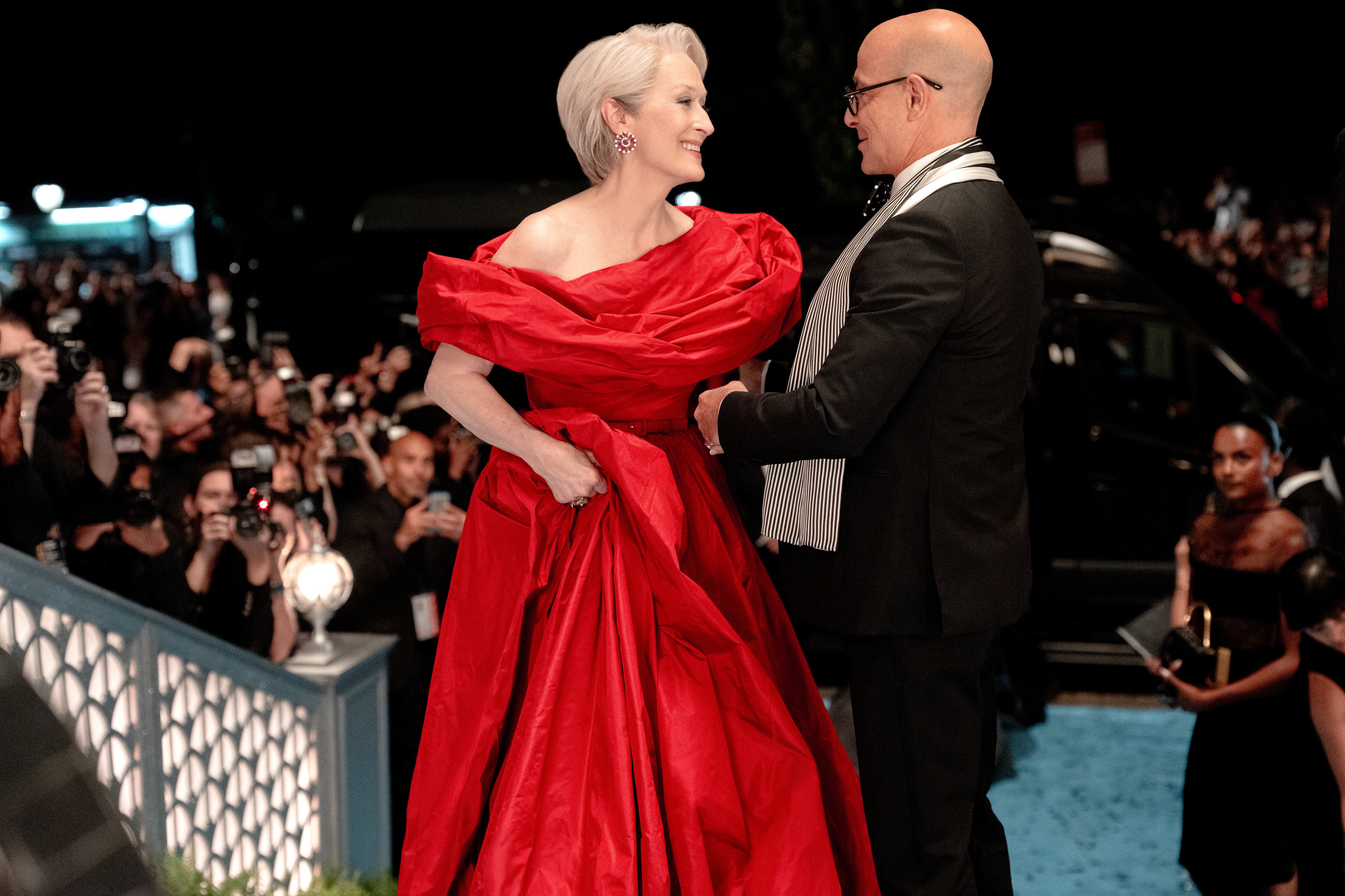 Meryl Streep como Miranda Priestly y Stanley Tucci como Nigel Kipling en 'El Diablo Viste de Prada 2'. / 20th Century Studios / Macall Polay
