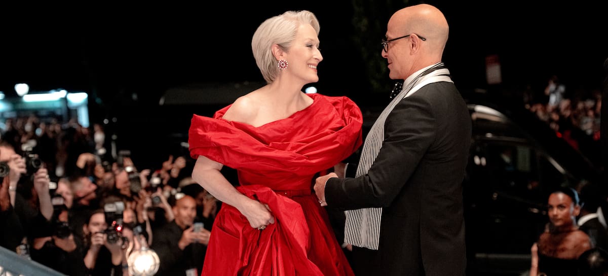 Meryl Streep como Miranda Priestly y Stanley Tucci como Nigel Kipling en 'El Diablo Viste de Prada 2'. / 20th Century Studios / Macall Polay
