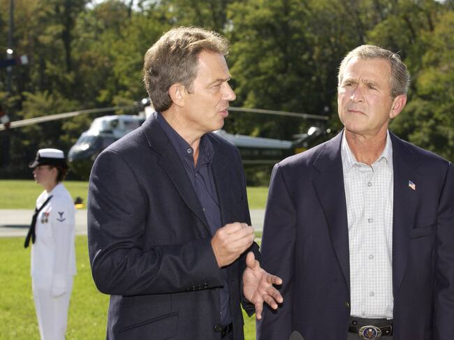 Tony Blair y George Bush