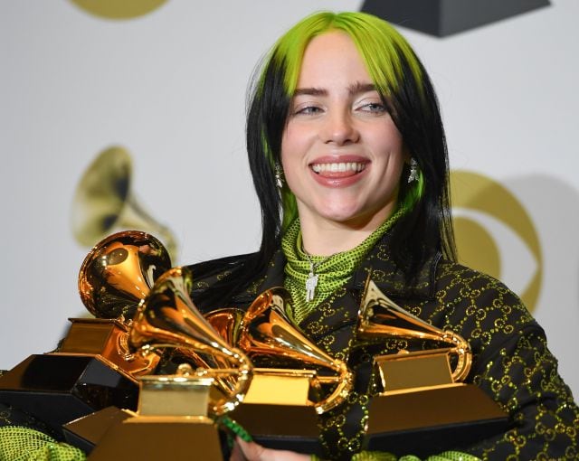 Billie Eilish en los Premios Grammy 2021.