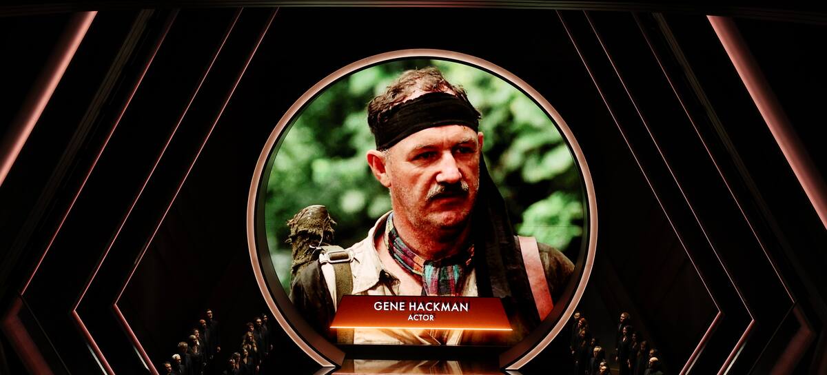 Fotografía de Gene Hackman, en el homenaje In Memoriam de los premios Oscar 2025