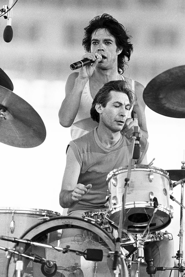 Mick Jagger y Charlie Watts, en una actuación de los Rolling Stones en Texas en 1981.