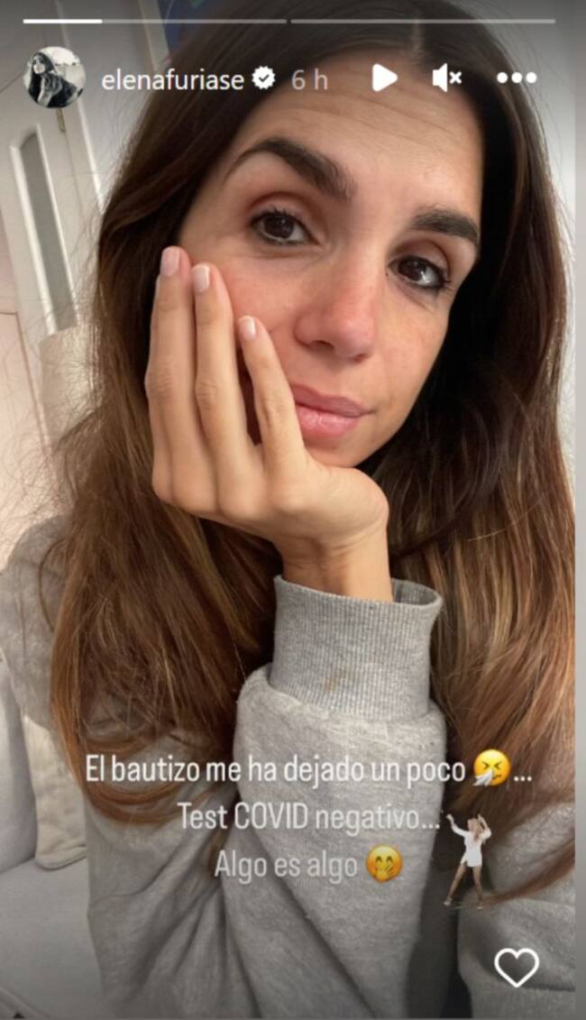 Elena Furiase tres días después del bautizo de su pequeña