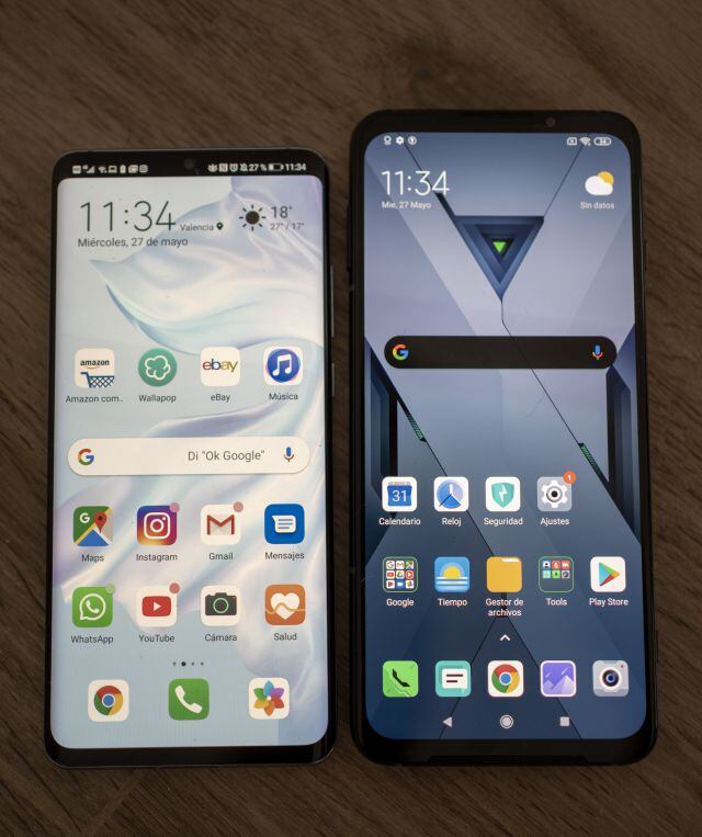 Huawei P30 Pro (izq) VS. Blackshark 3 (dcha)