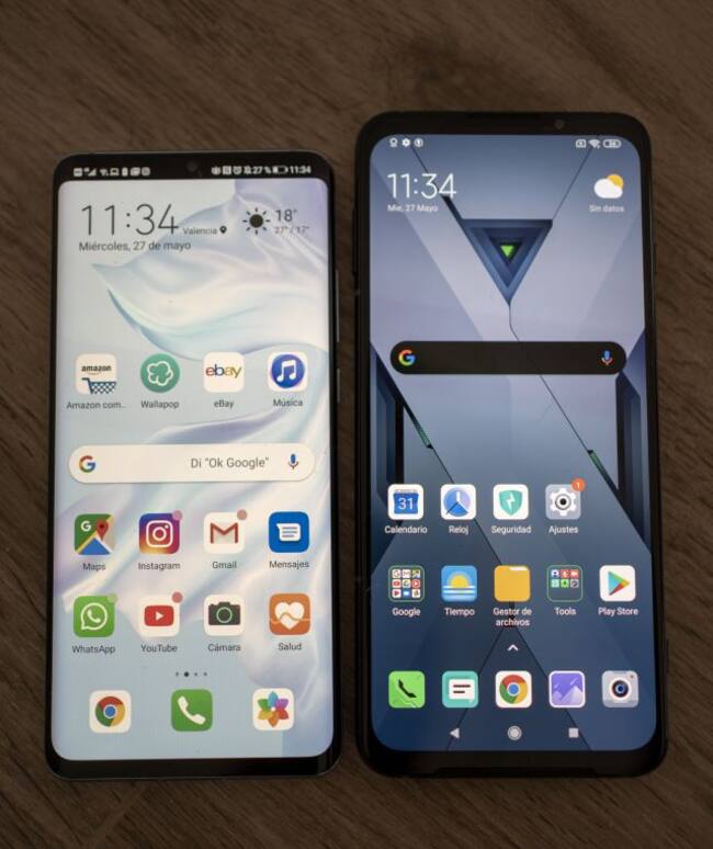 Huawei P30 Pro (izq) VS. Blackshark 3 (dcha)