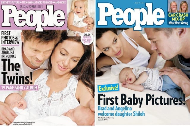 Portadas de People con el nacimiento de los Brangelina