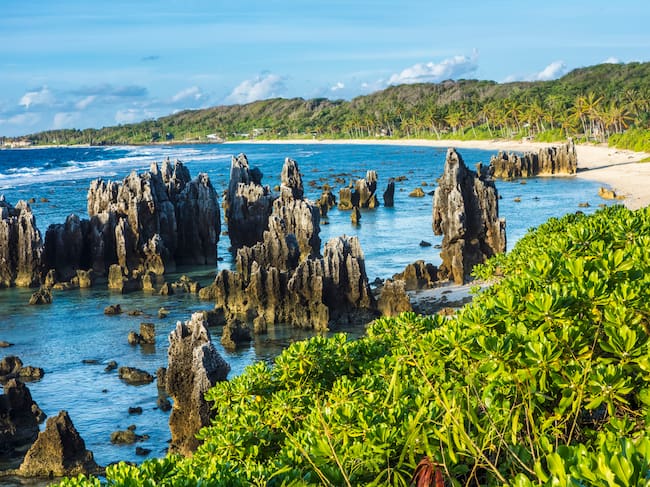 Una de las paradisiacas playas de Nauru.