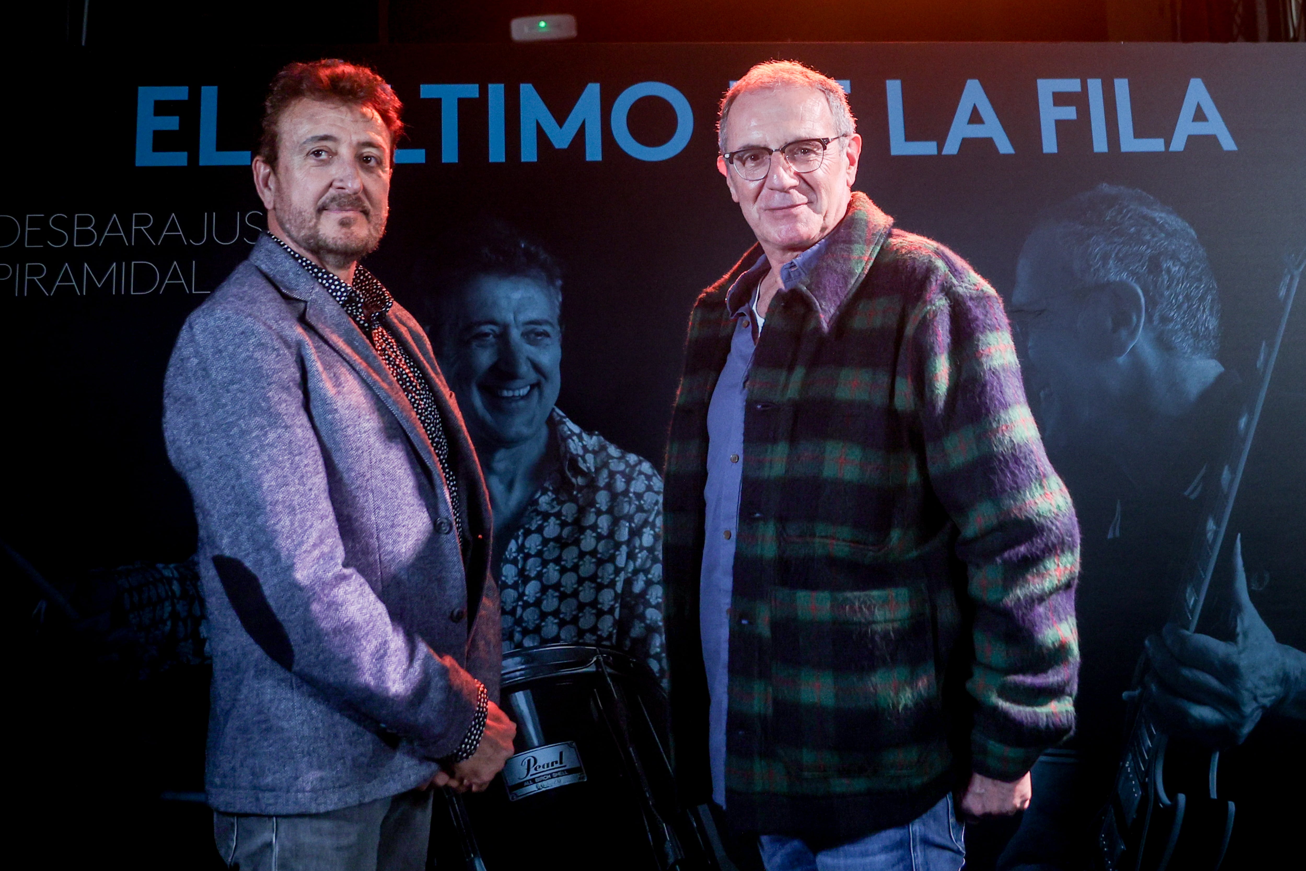 Manolo García y Quimi Portet, integrantes  de El Último De La Fila, en la presentación de &#039;Desbarajuste piramidal&#039;, el 29 de noviembre de 2023.