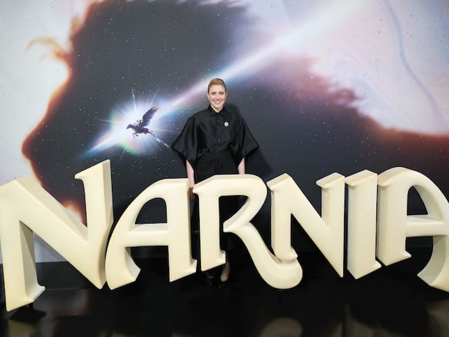 Greta Gerwig en el evento de presentación del adelanto de 'Narnia: El sobrino el mago' en Nueva York. / Kevin Mazur/Getty