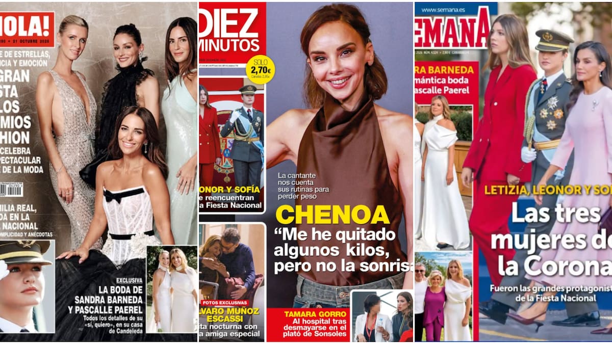 Las portadas de las revistas del corazón del miércoles 14 de octubre: el cambio físico de Chenoa, la boda de Sandra Barneda y el susto de Tamara Gorro