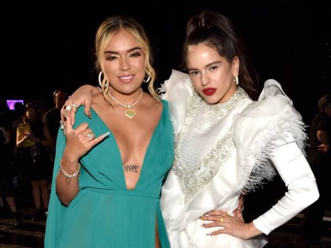 Rosalía y Karol G en LOS40 Music Awards 2018