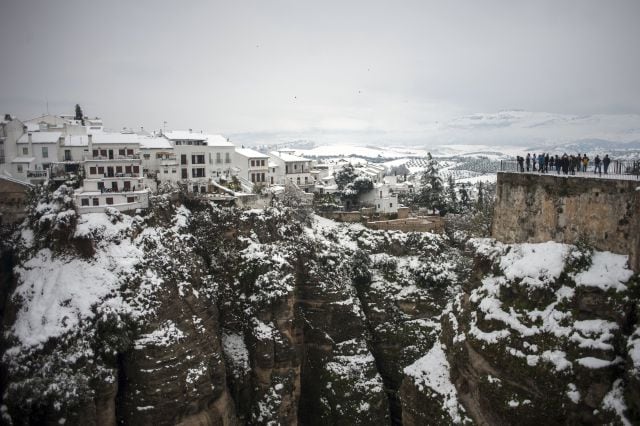 Ronda después de una nevada en 2019