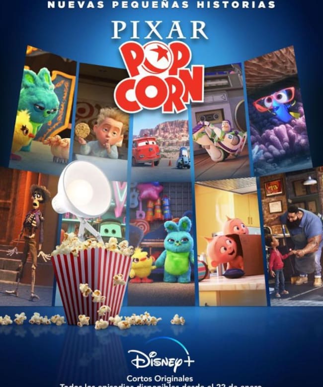 Poster oficial de Pixar Popcorn, nuevos cortometrajes animados para Disney+
