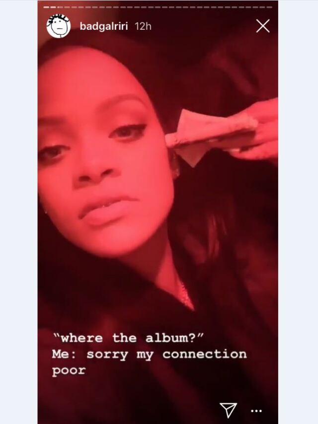 Una captura del Instagram Stories de Rihanna