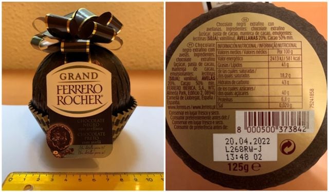 Los productos retirados de  Ferrero Rocher.