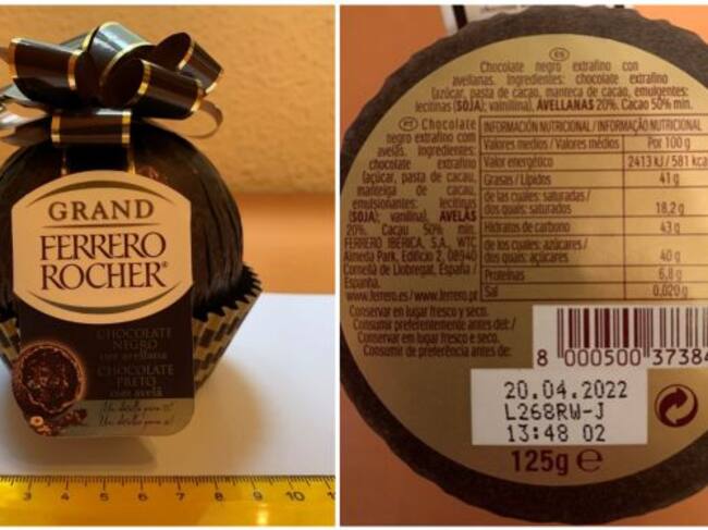 Los productos retirados de Ferrero Rocher.