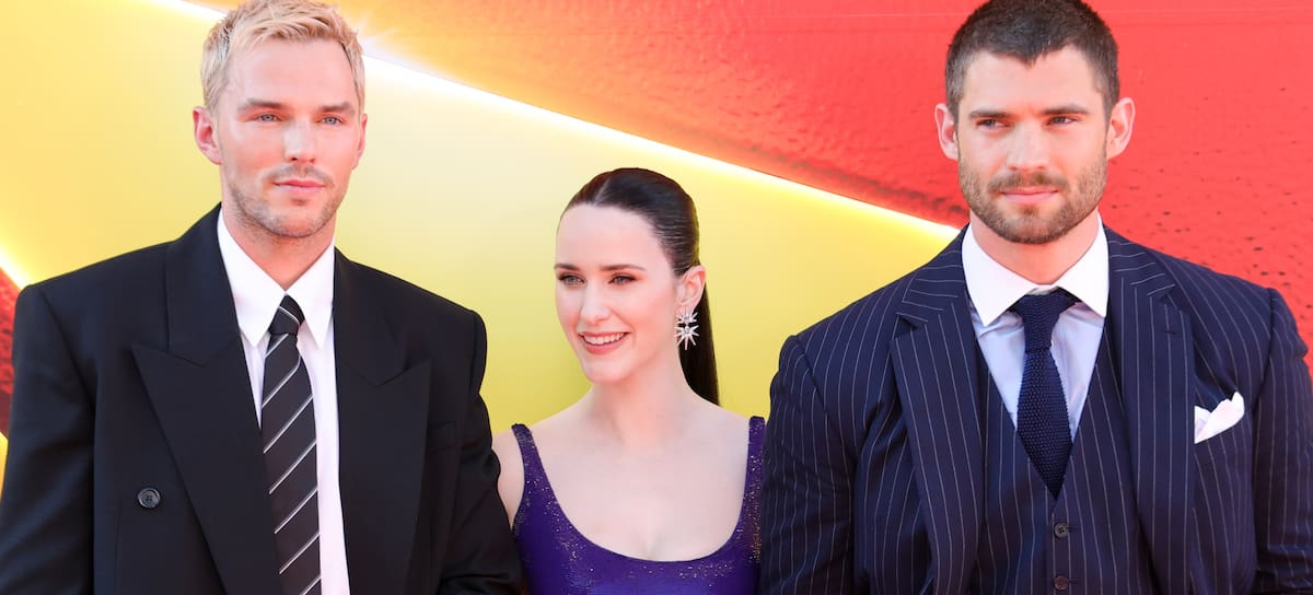 Nicholas Hoult, Rachel Brosnahan y David Corenswet, en la premiere de Superman