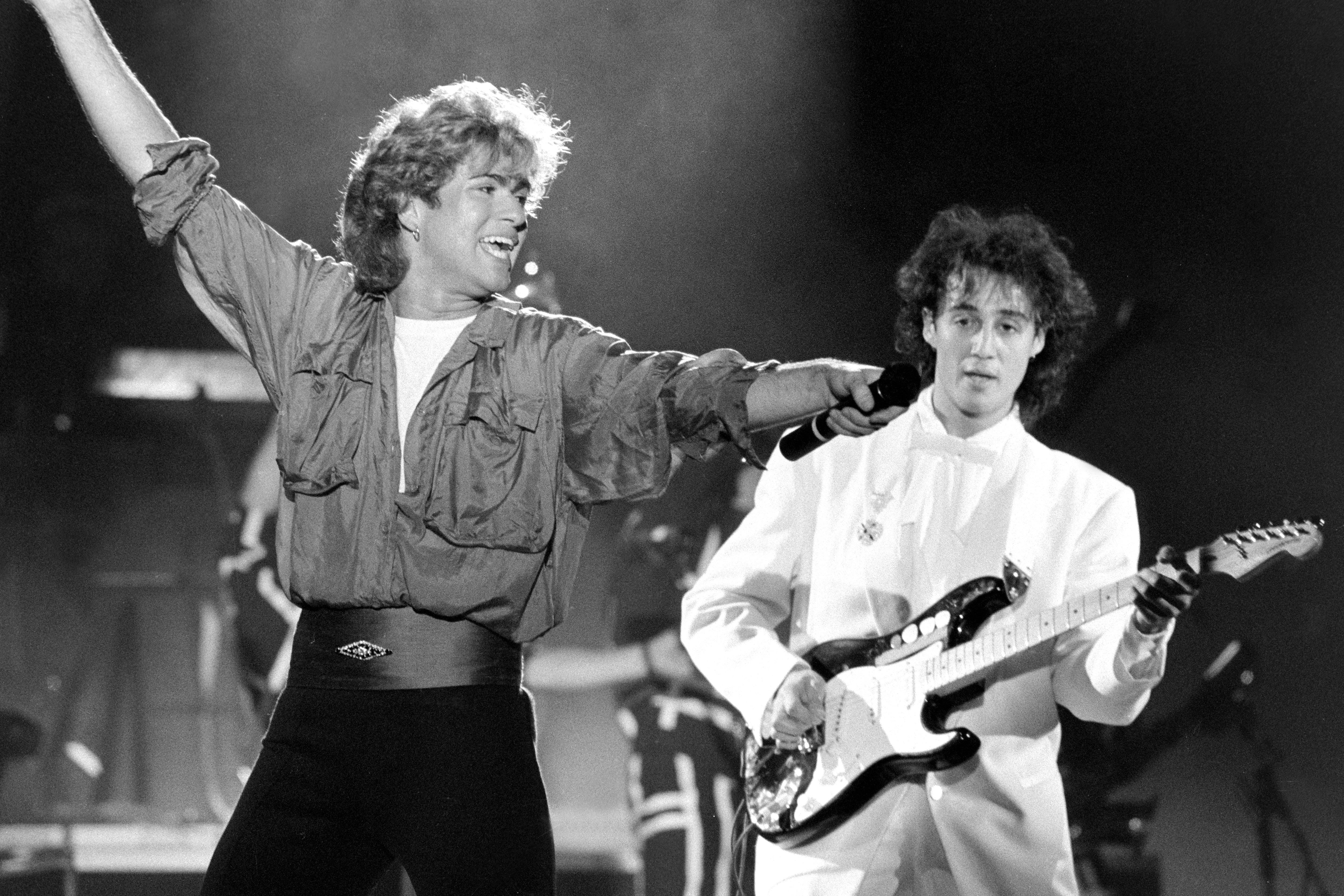 George Michael actúa con Wham! en Whitley Bay