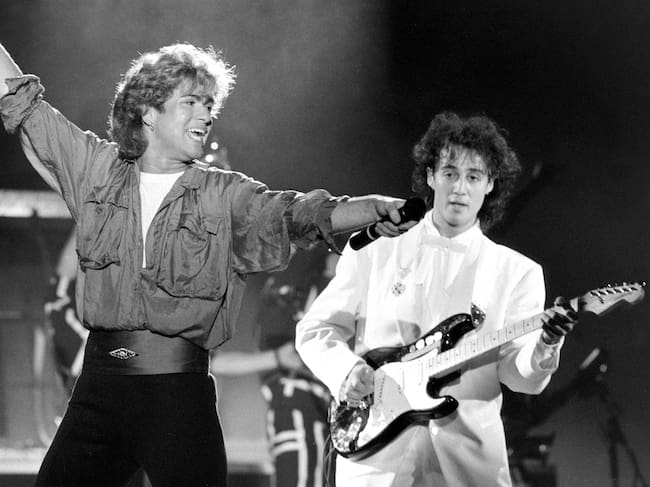 George Michael actúa con Wham! en Whitley Bay