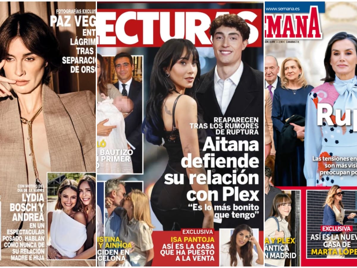 Las portadas de las revistas del corazón del miércoles 22 de abril: cisma en la Familia Real, la ruptura de Paz Vega, Aitana y Plex