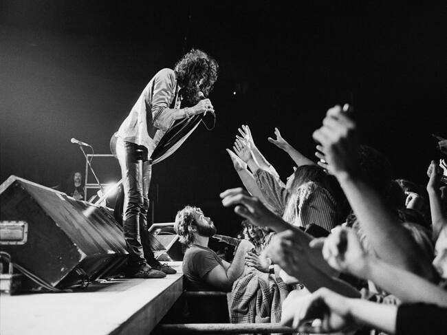 Steven Tyler en un concierto de 1978