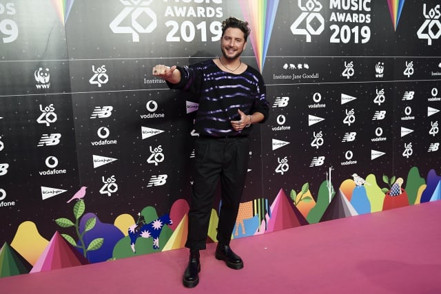 Manuel Carrasco, en la alfombra roja de la cena de nominados de LOS40 Music Awards 2019 en Madrid.