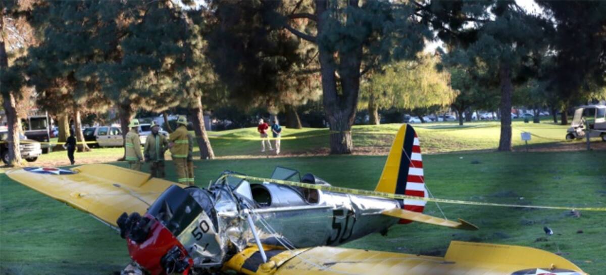 Estado en el que quedó la avioneta de Harrison Ford