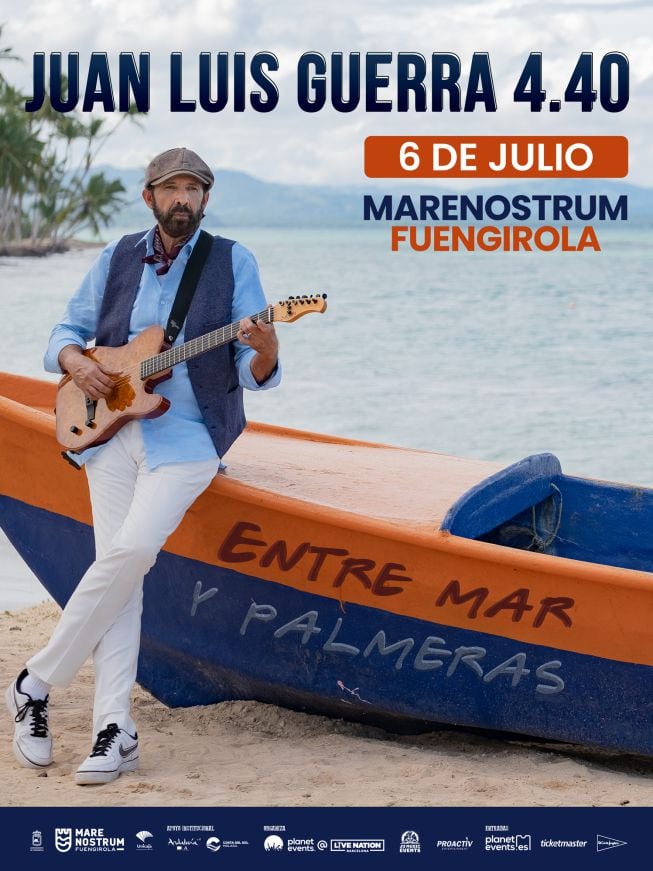 Cartel de la actuación de Juan Luis Guerra en Marenostrum Fuengirola.