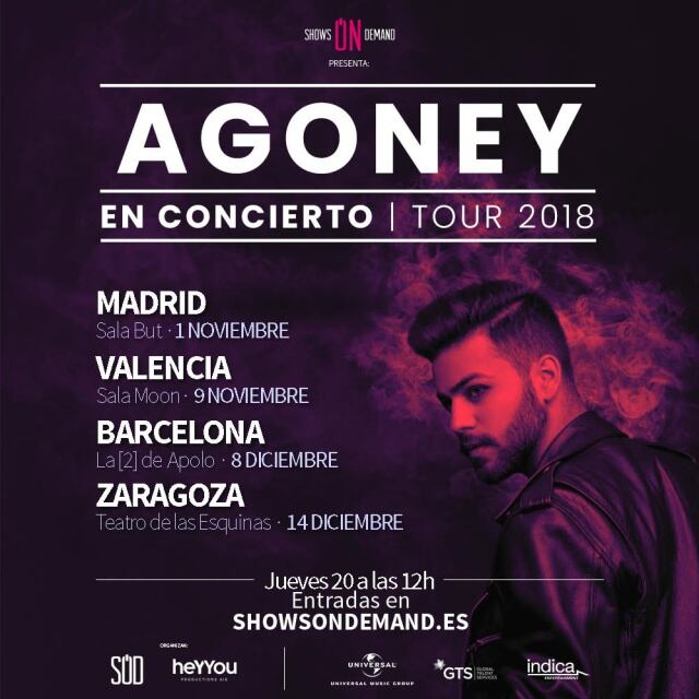 Cartel oficial de la gira de Agoney