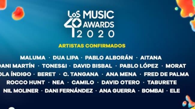 Cartel de LOS40 Music Awards 2020