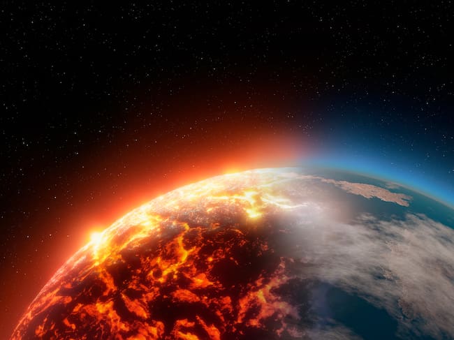 El planeta se calienta a causa del cambio climático.