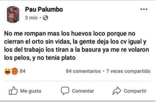 Pau Palumbo responde a las críticas por usar un CV como plato