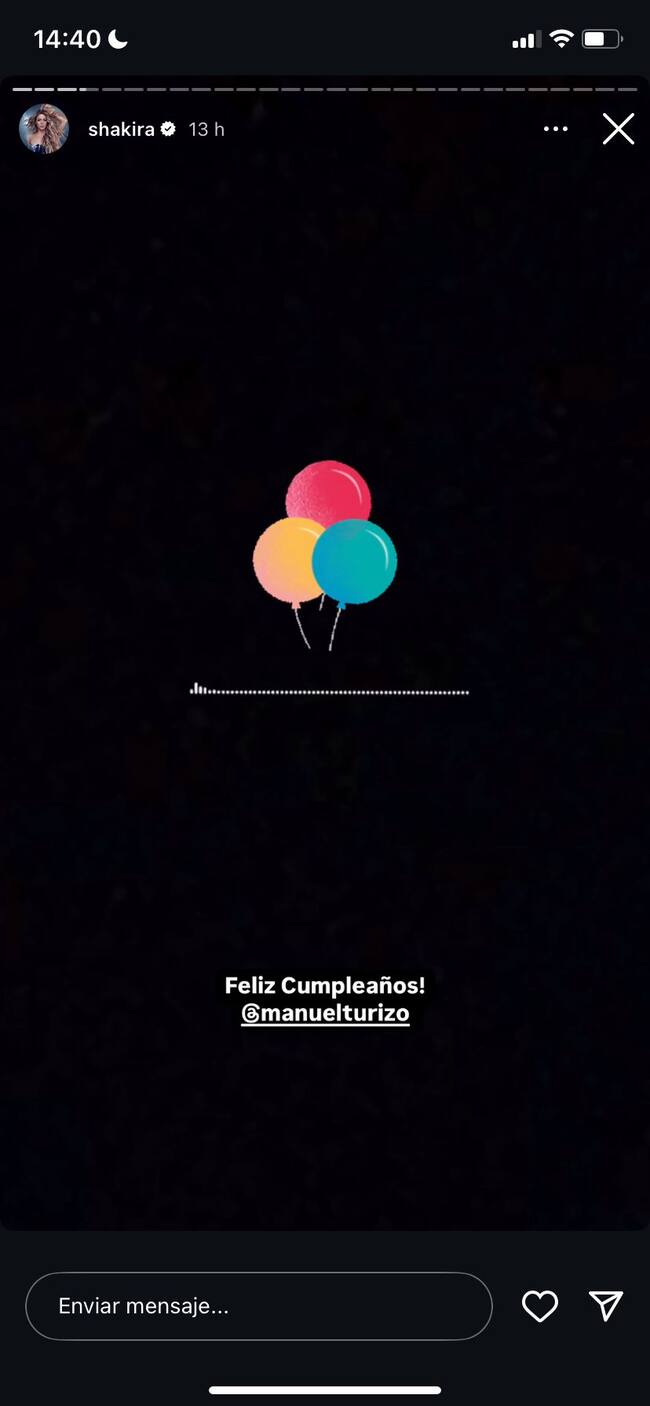 Shakira felicitando a Manuel Turizo