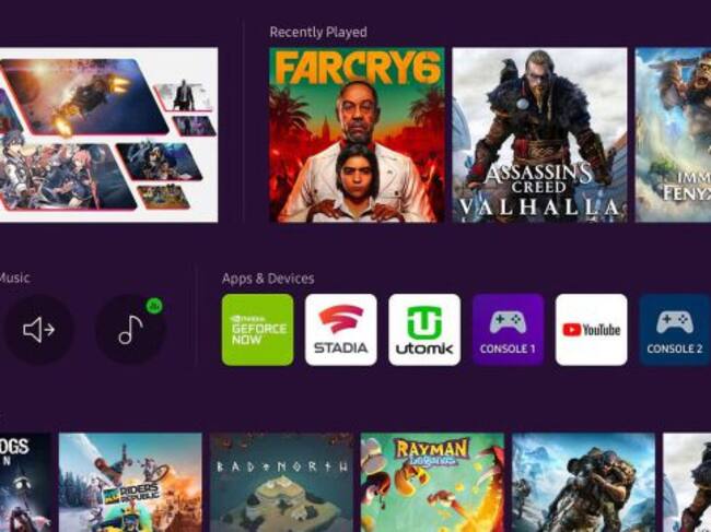 Stadia y G-Force Now en las teles Samsung.