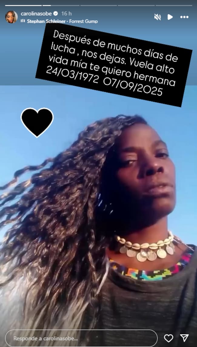 Carolina Sobe se despide de su hermana en redes.