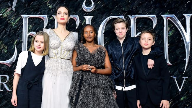 Angelina Jolie y sus hijos en la premiere de 'Maléfica', 2014.