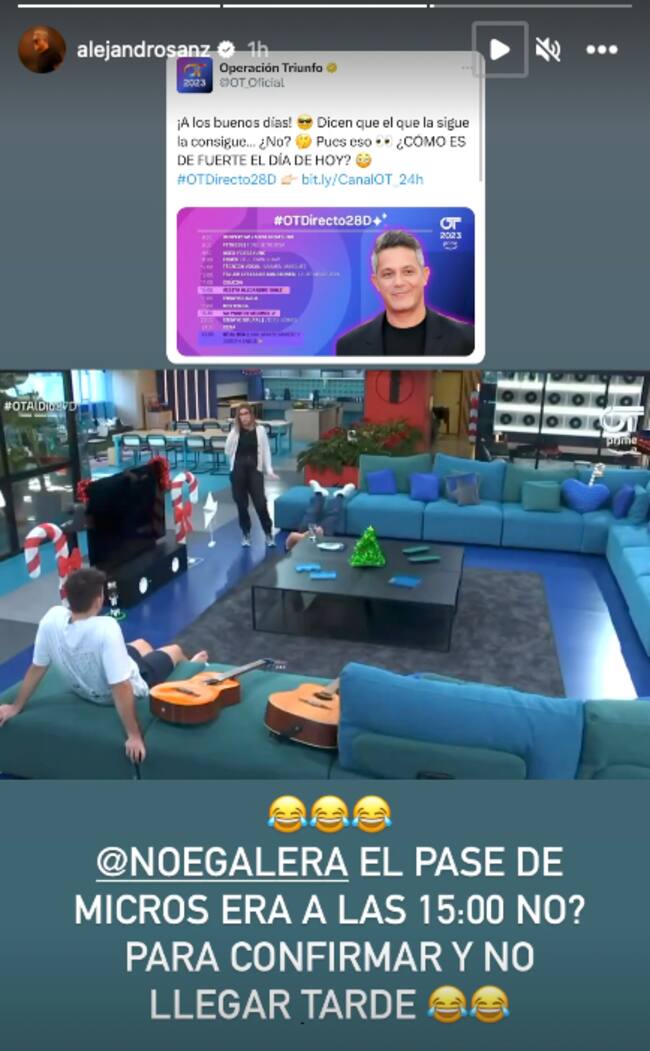 Respuesta Alejandro Sanz broma OT