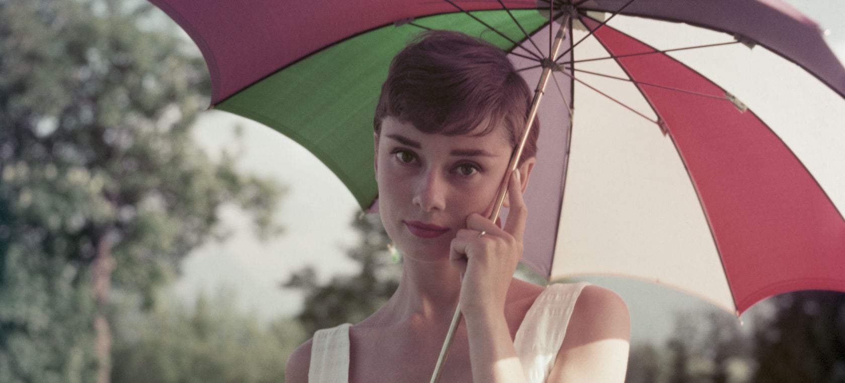 Audrey Hepburn en un evento promocional de &#039;Vacaciones en Roma&#039; celebrado en 1954