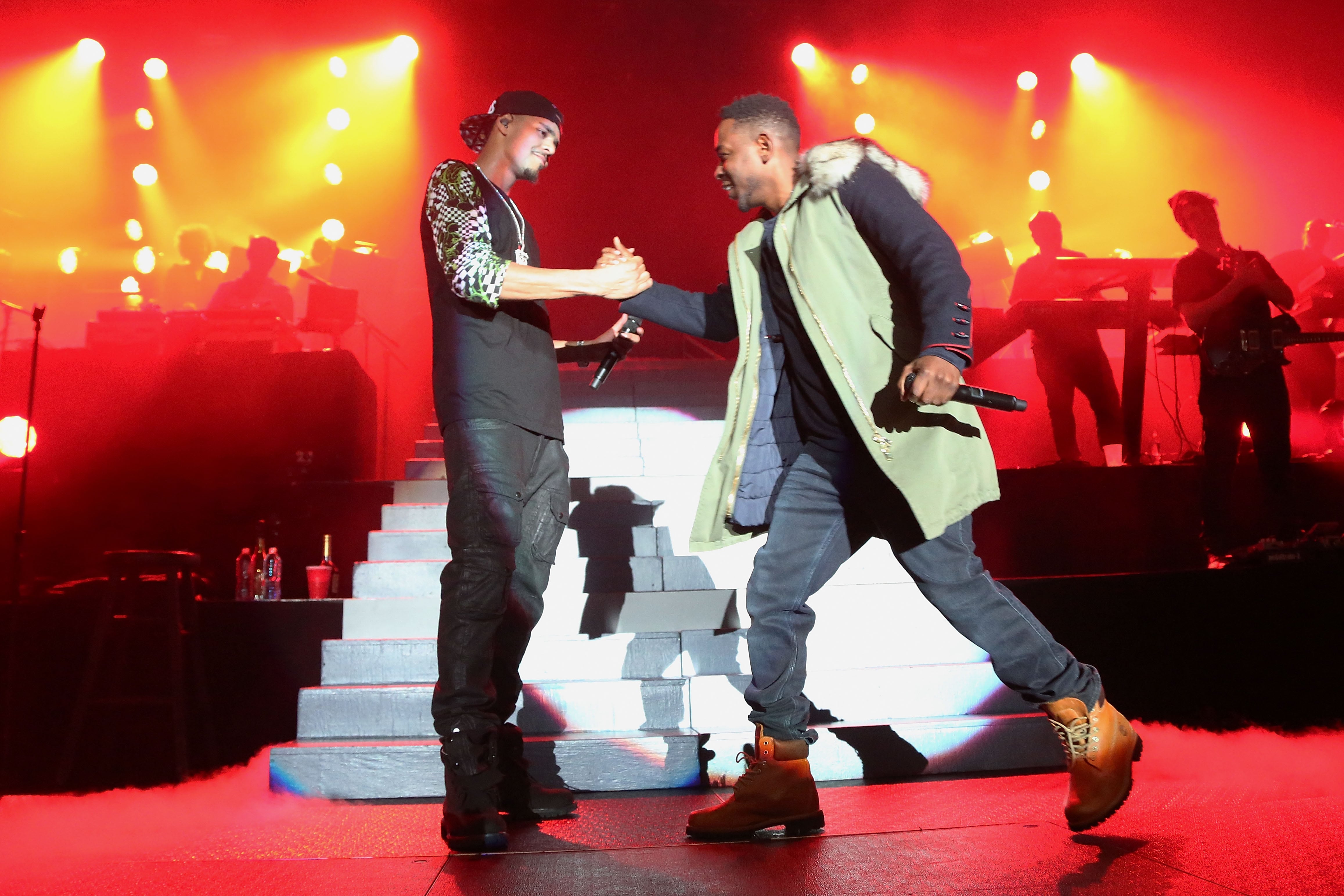 J. Cole y Kendrick Lamar en 2014, en Nueva York.  (Photo by Taylor Hill/Getty Images)